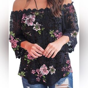 NWOT Lace Off The Shoulder top